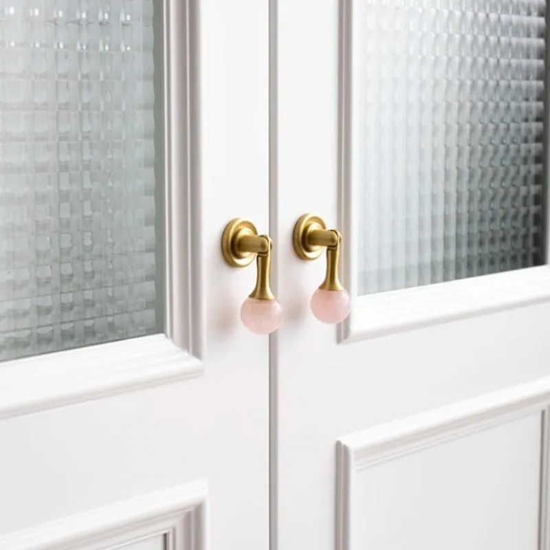 White Crystal Ball+Brass Furni - Furniture Hardware Drop Pulls 评论和价格