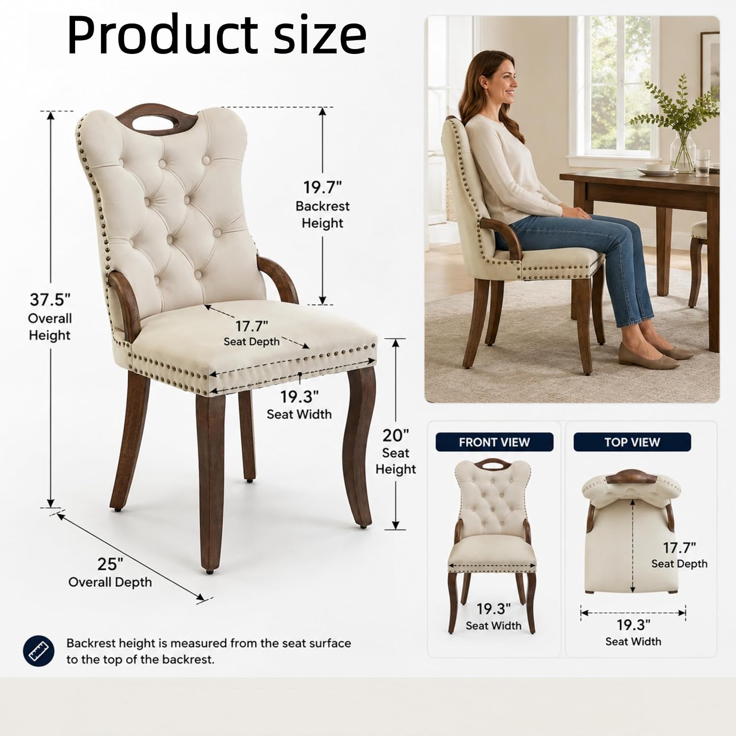 Dining Chairs Set of 6, Velvet - Furniture Hardware Manufacturer 评论和价格